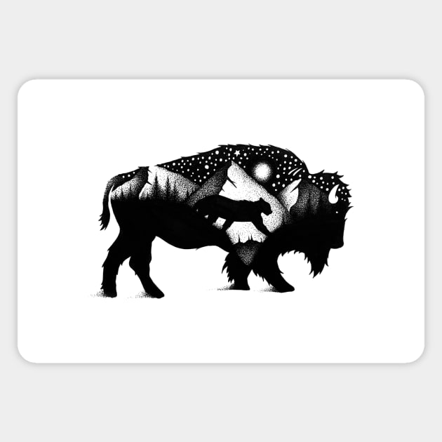 THE BISON AND THE COUGAR Sticker by thiagobianchini